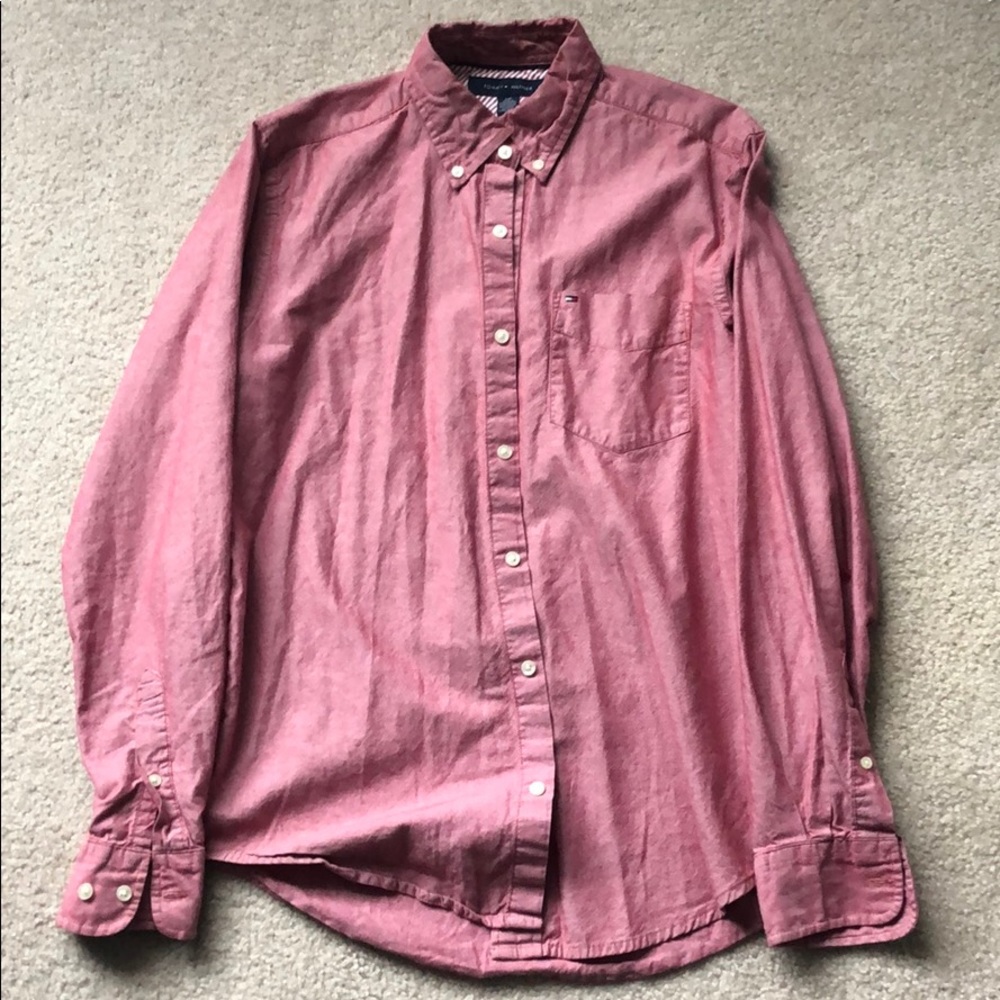 Tommy Hilfiger red dress shirt